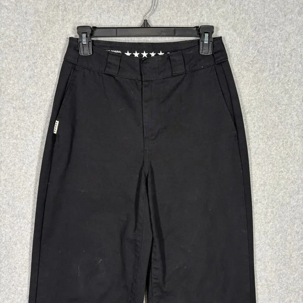 FiveStar General Pants Juniors 1 25 Black Wide Leg Downtown Chino Baggy‎ Canvas